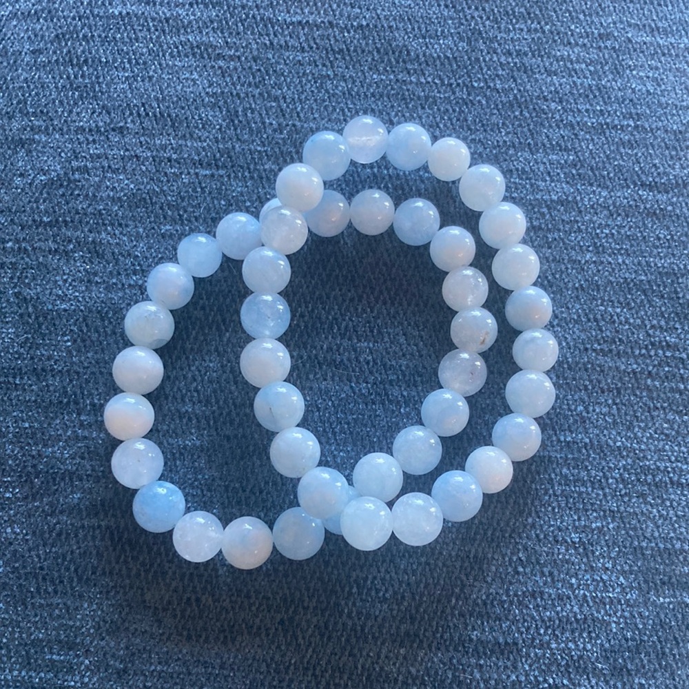 Aquamarine High Quality Stretch Bracelet 8mm